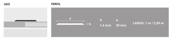 ALUMINIO SEPARADOR 39mm x 1m BRONCE MATE
