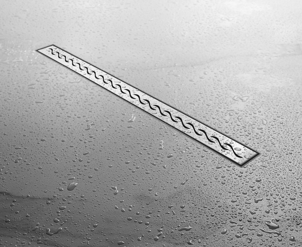 DESAGUE LINEAL RIO ABS + ACERO INOX SERIE WAVE MATE SIN ADAPTADOR - 60cm/ 24´