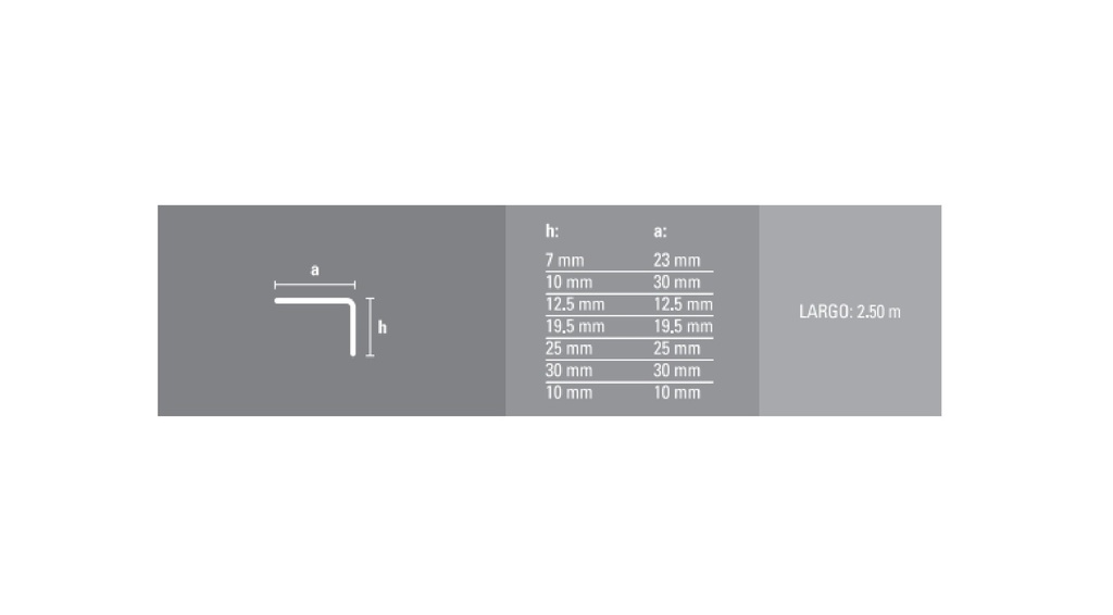 ACERO INOX. ANGULO ESPECIAL 30x30mm x 2,5m ESM