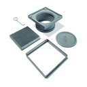 LAGOON SERIES - REJILLA PARA PILETA DE PATIO. ABS.SST 2EN1 CROMO MATE 12x12 cm