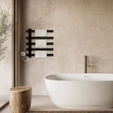 TOALLERO ELÉCTRICO JET 530mm x 480mm x 50mm ACERO NEGRO MATE