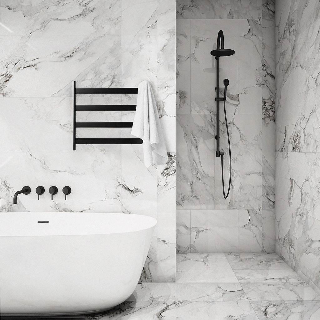 TOALLERO ELÉCTRICO SINGULAR 450mm x 490mm x 100mm ACERO NEGRO MATE