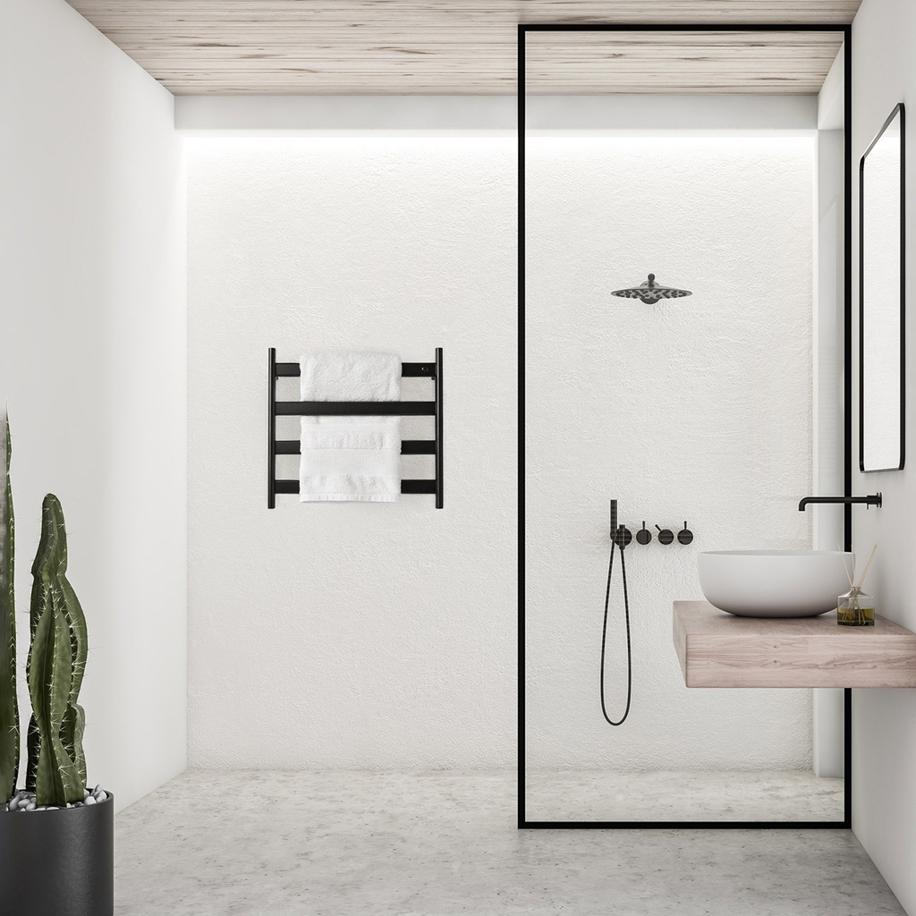 TOALLERO ELÉCTRICO SINGULAR 450mm x 490mm x 100mm ACERO NEGRO MATE