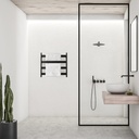 TOALLERO ELÉCTRICO SINGULAR 450mm x 490mm x 100mm ACERO NEGRO MATE