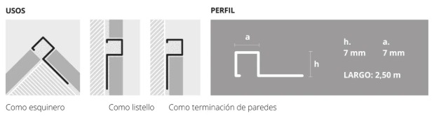 ALUMINIO GUARD. QUADRA 7mm x 2,5mts CROMO BRI