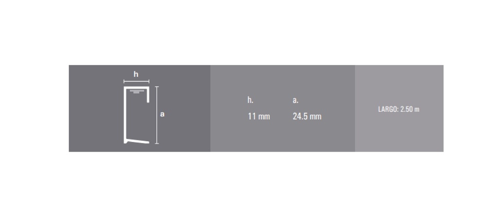 LUMIERE LISTELLO LED MULTIREFLEX x2,5m CR MATE