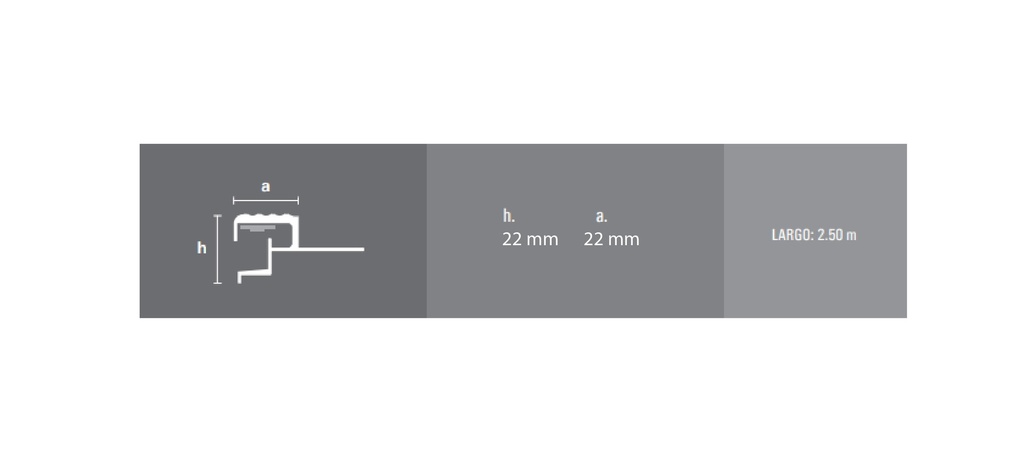 LUMIERE PROT ESC LED GRADA 10mm x 2,5m CR MATE