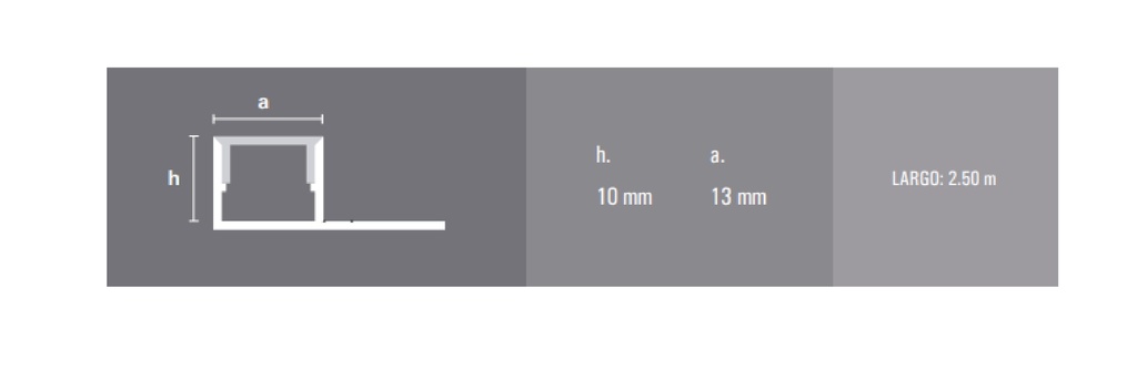 LUMIERE GUARD LED QUADRA SIMPLE10mmx2,5m CR MATE