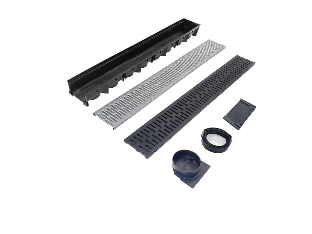 DESAGÜE INFINITY ENDURO POLIPROPILENO + ACERO GALVANIZADO 100 X 12,6 X 7,75 CM