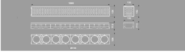 Rejilla Canaleta Guardaganado Acero+pp 100x12,5 Cm Atrim