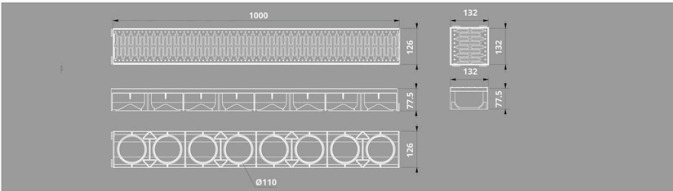 Desagüe Infinity Enduro Polipropileno 100 cm x 12,5 cm x 8 cm