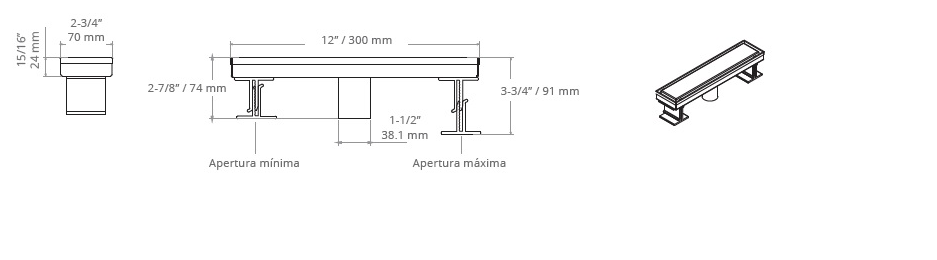 DESAGÜE LINEAL 2 EN 1 MATE 30 cm