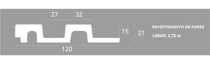 7550E EPSILON REVEST DE PARED WIDE 120 x 21mm x 2,75m BLANCO MATE