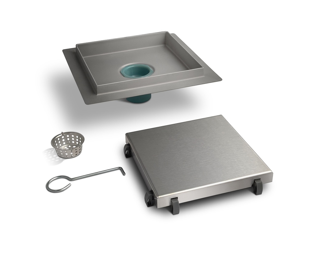 Rejilla Desagüe Acero Cuadrado Atrim Mate/ceramic 15x15cm