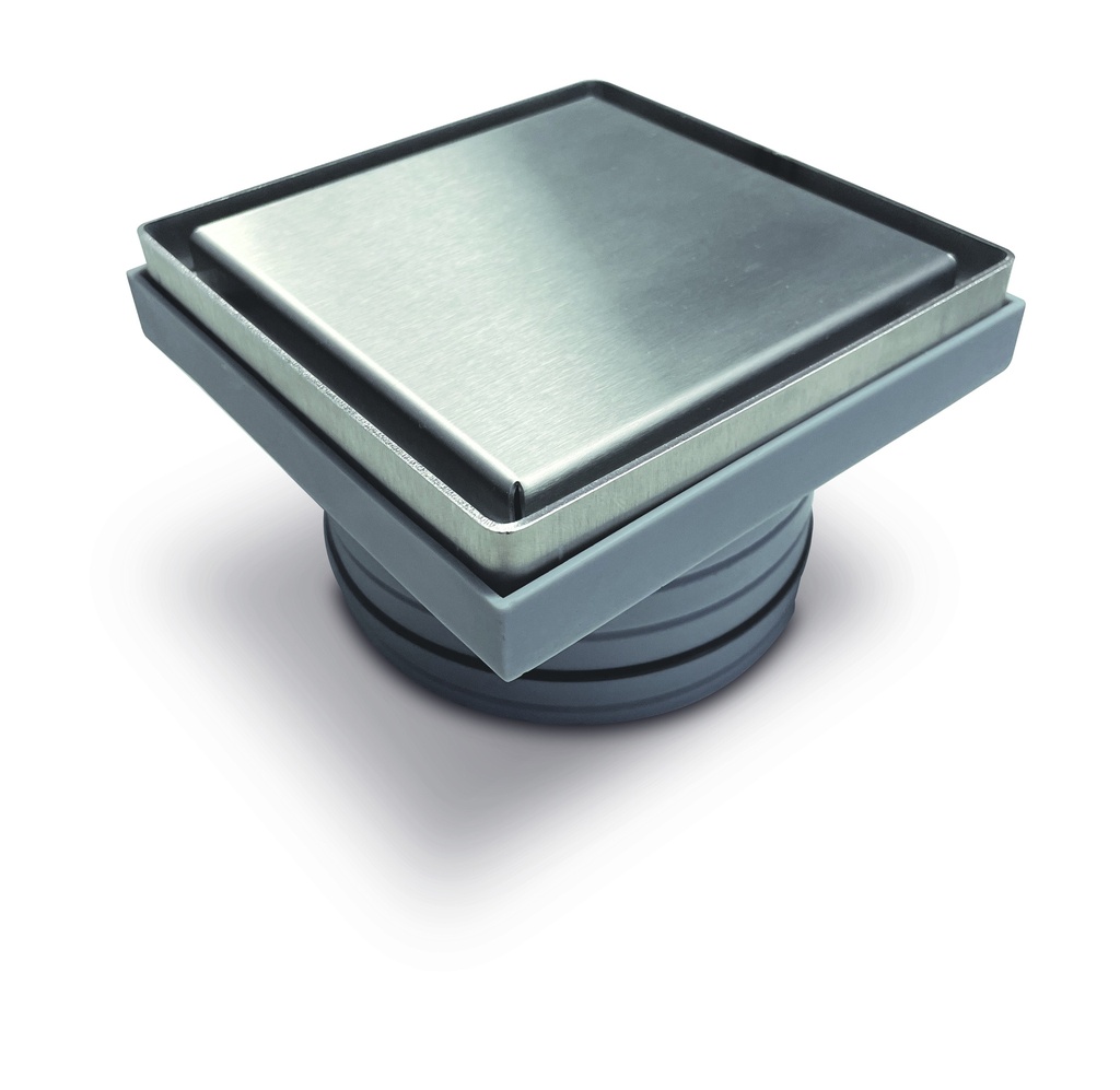 LAGOON SERIES - REJILLA PARA PILETA DE PATIO. ABS.SST 2EN1 CROMO MATE  12x12 cm